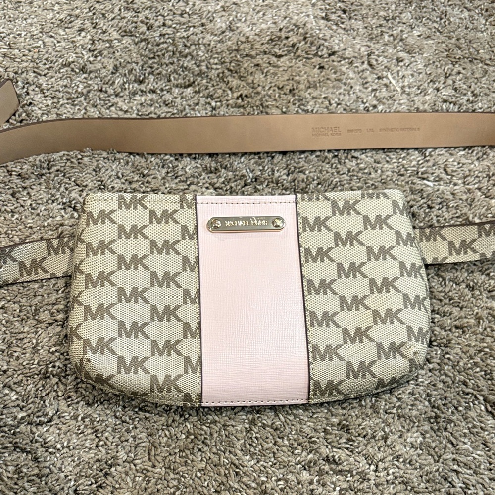 Michael Kors Beige and Pink Belt Bag